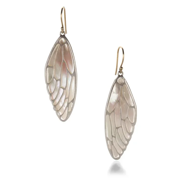 Mother of Pearl Cicada Wing Earrings