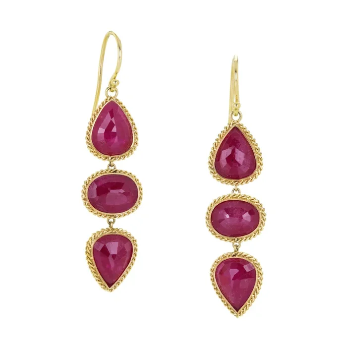 Mozambique Ruby Drop Earrings