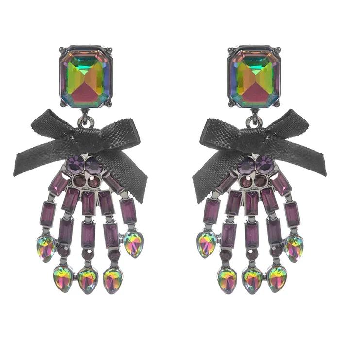 Mrs. Bones Skeleton Hand Pierced Earrings (Hematite)