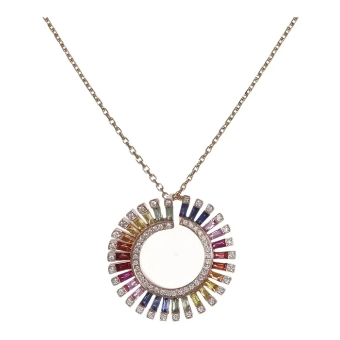 Multi-Color Sapphire Pendant (Multi-Color Sapphire 1.82 cts. White Diamond 0.28 cts.)