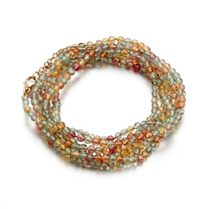 Multi-Colored Sapphire Wrap Bracelet