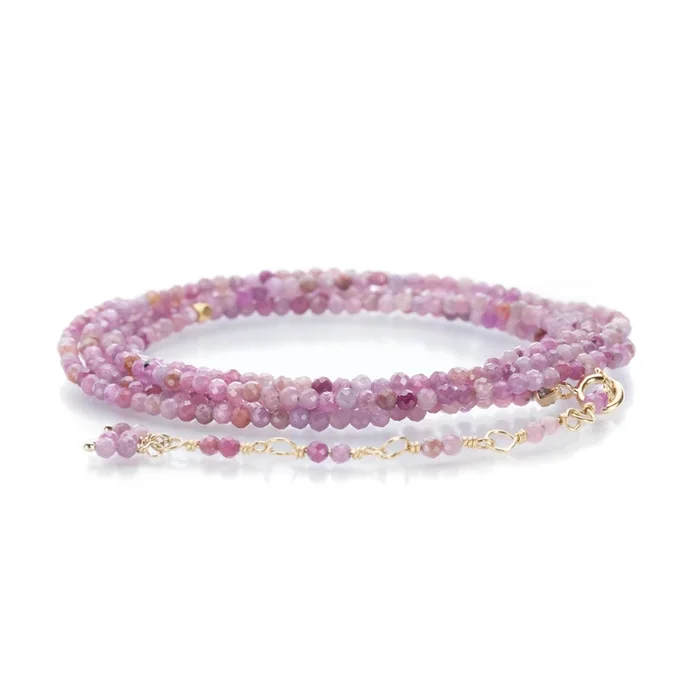 Multi Pink Ruby Wrap Bracelet