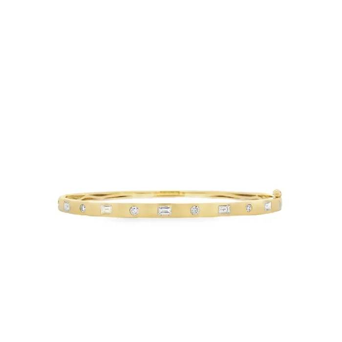 Multi-Shape Diamond Bangle