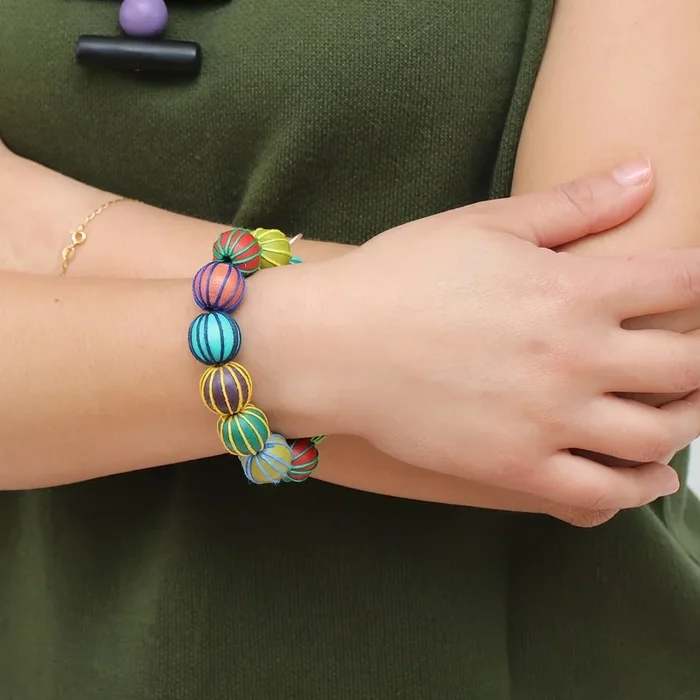 Multicolor Poppy Stretch Bracelet