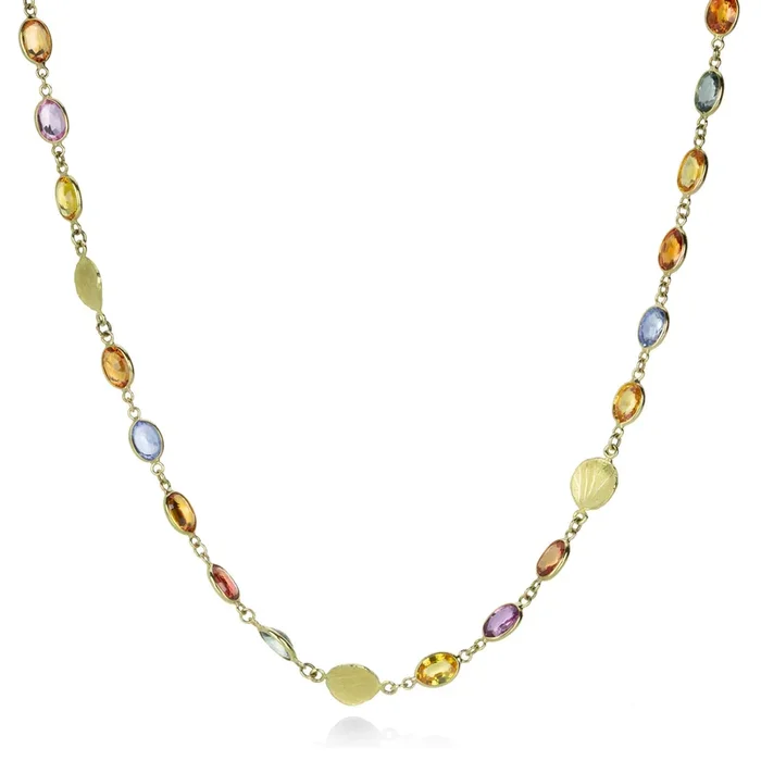 Multicolor Sapphire Gold Necklace