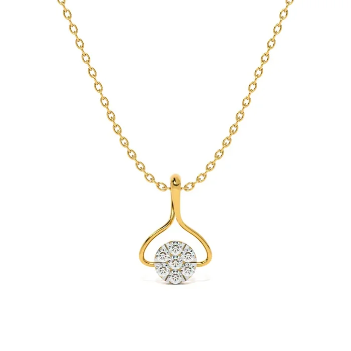 Muse Drop Frame 9KT Gold Lab Grown Diamond Necklace