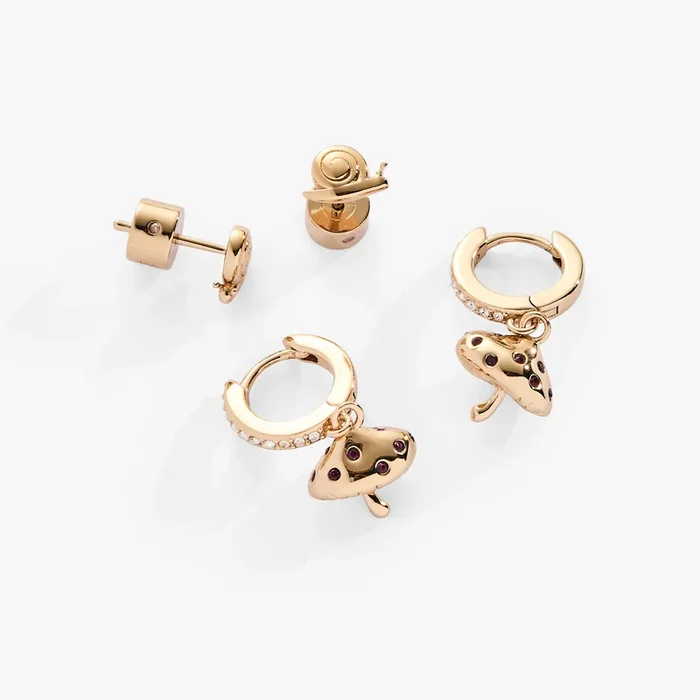 Mushroom Earring Duo Set