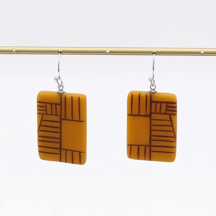 Mustard Geovibe Drop Earring