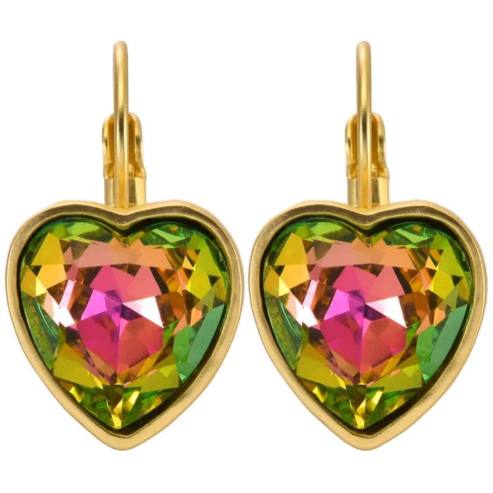 Mystic Heart Leverback Earrings (Goldtone/Mystic Iridis)