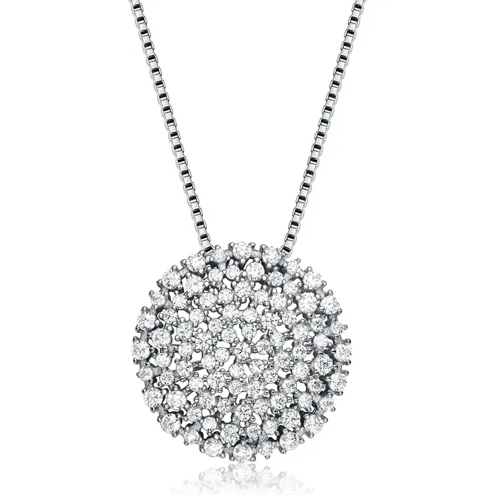 Nadine Pavé Halo Pendentif Necklace
