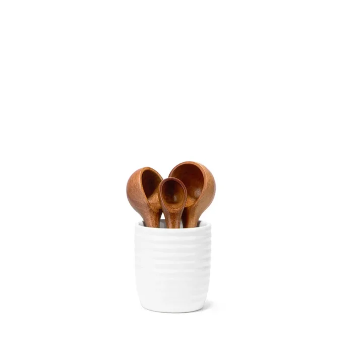 Nambe Breaking Bread Measuring Spoons with Canister