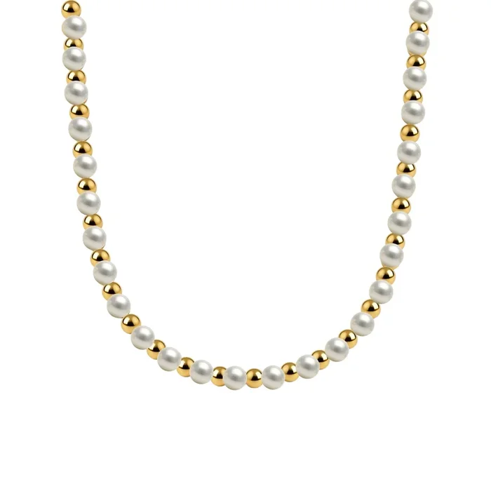 Natalia | Gold Filled Beaded Necklace with Pearls