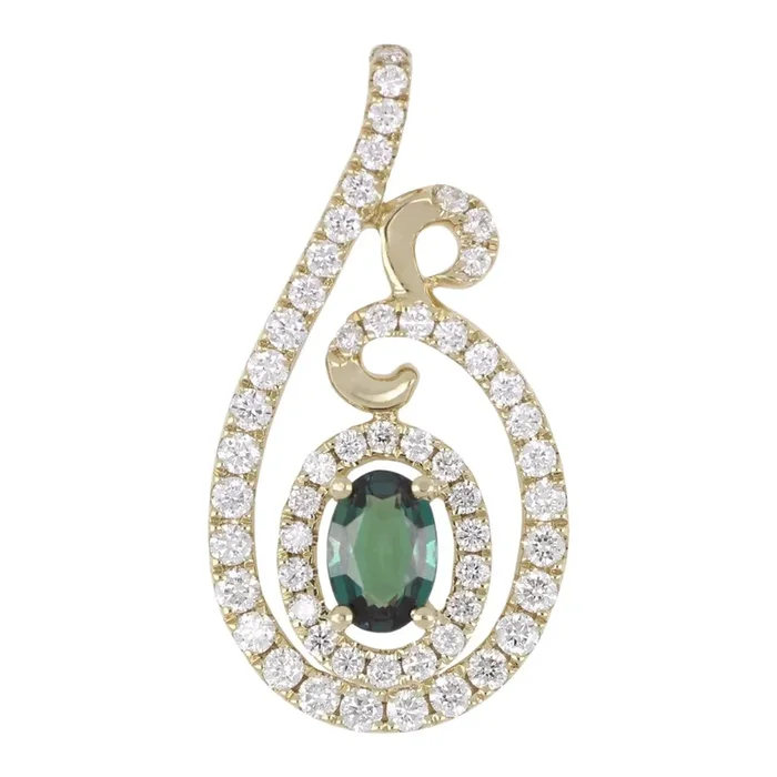Natural Alexandrite Pendant (Alexandrite 0.23 cts Wht Dia 0.31 cts)