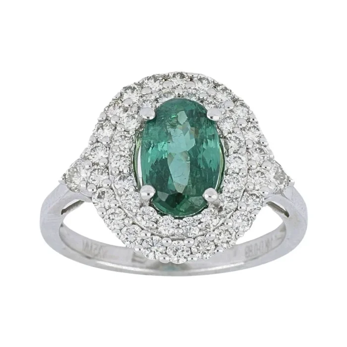Natural Alexandrite Ring (Alexandrite 2.19 cts Wht Dia 0.9 cts)