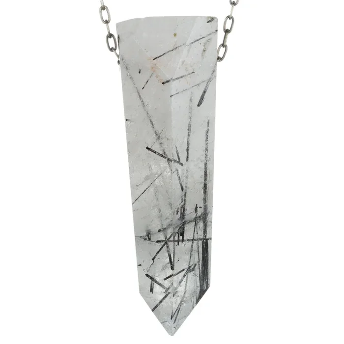 Natural Black Rutile Quartz Necklace