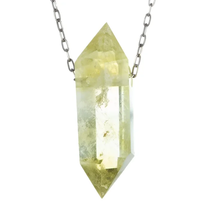 Natural Citrine Quartz Crystal Necklace