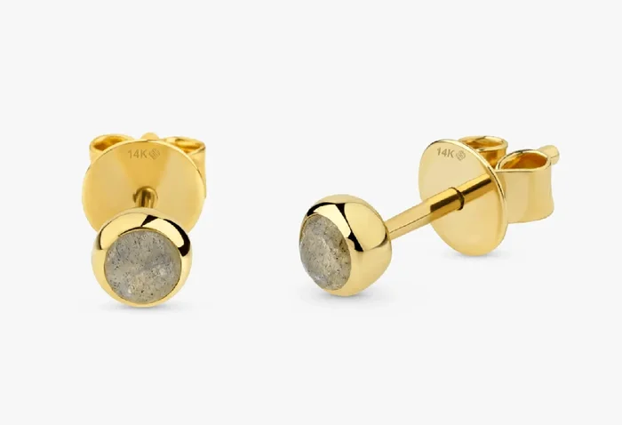 Natural Labradorite Stud Earrings, Vienna