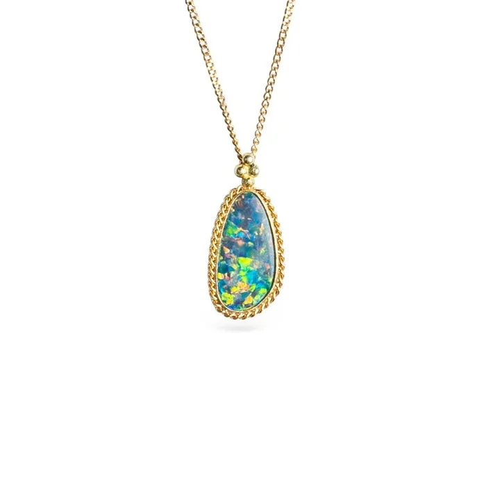Neon Australian Opal Doublet Necklace