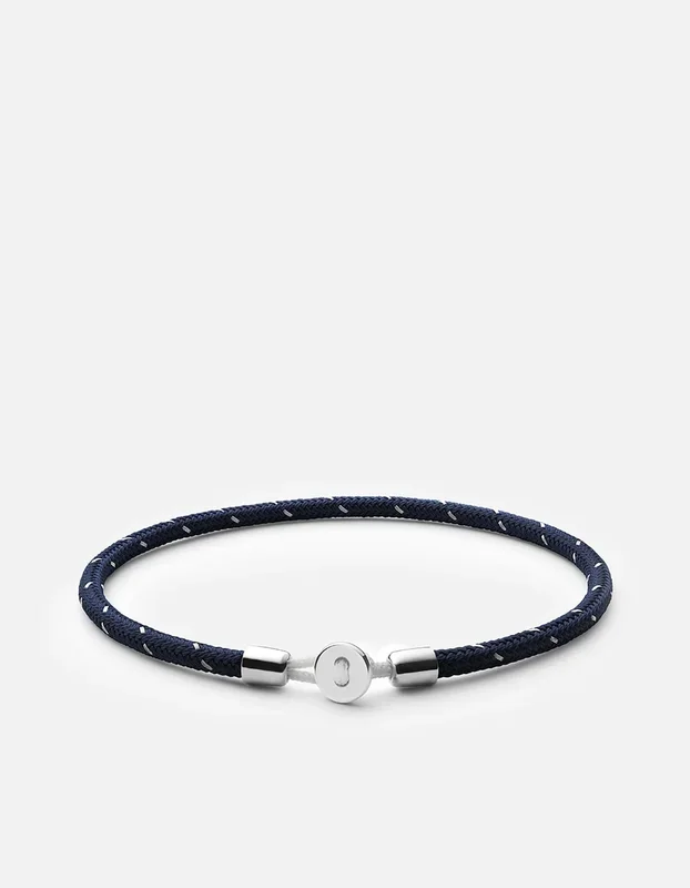 Nexus Rope Bracelet, Sterling Silver / Navy/Steel
