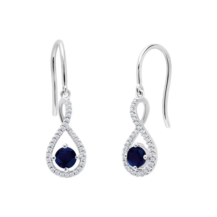 Nightdrop Sapphire Twist Earrings