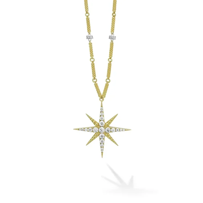North Star 18K Gold Statement Diamond Pendant Necklace