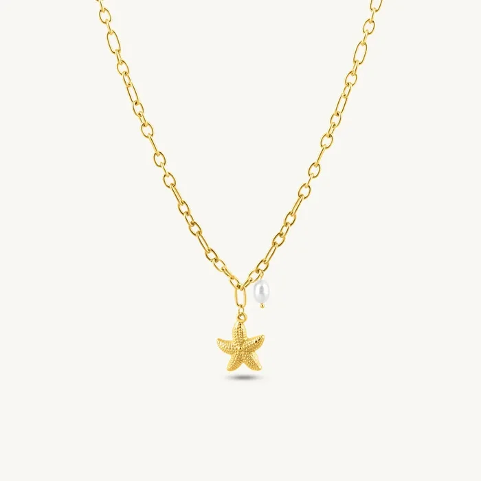 Ocean Pearl Starfish Pendant Necklace