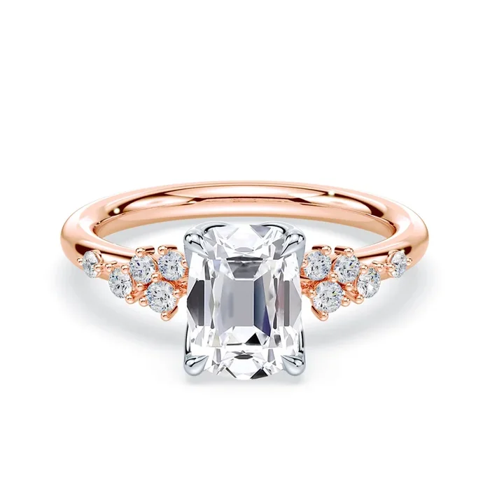 Old Mine Cut Petals Cluster Ring