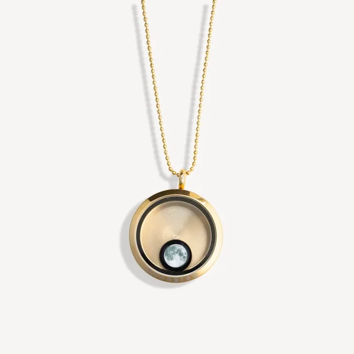 One Moon Locket in Gold