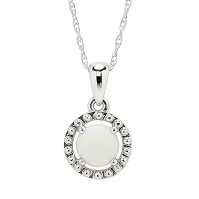 Opal Necklace in 10kt White Gold