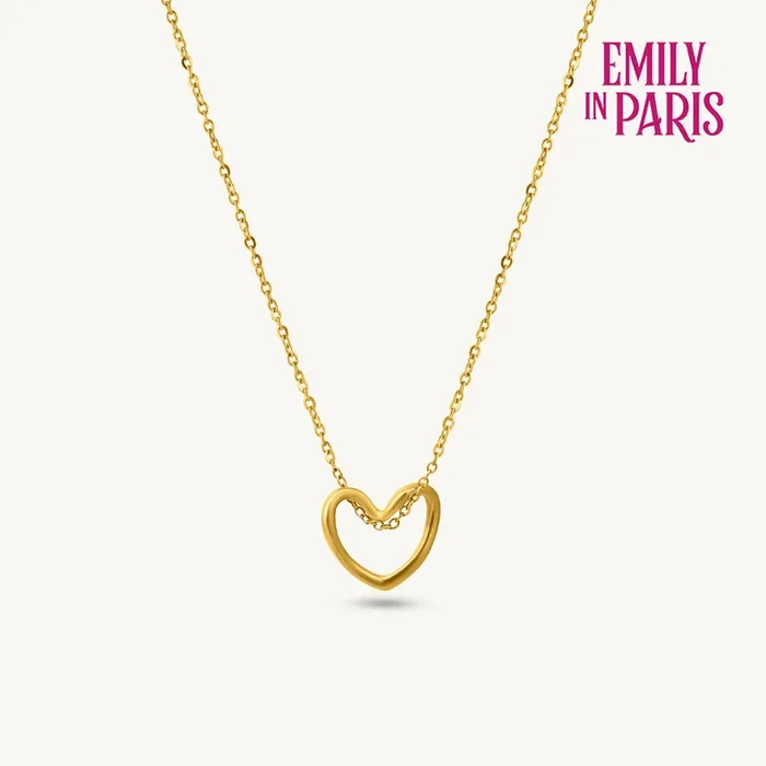 Open Heart Outline Pendant Necklace