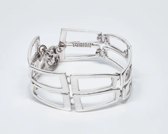 Open Rectangle Sterling Silver Bracelet