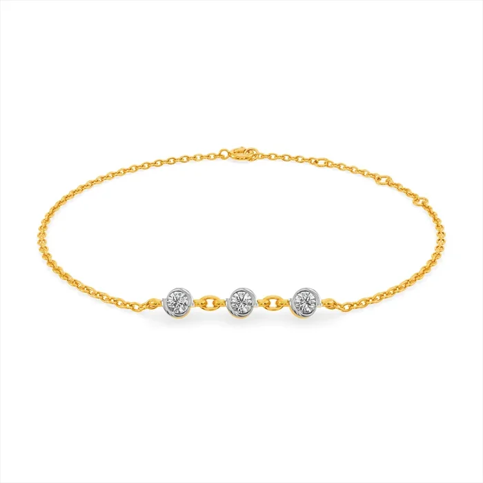 Orbit Petal 9KT Gold Lab Grown Diamond Bracelet