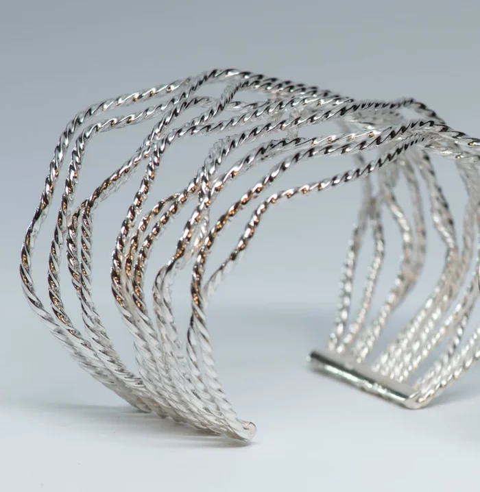 Organic Sterling Silver Rope Cuff