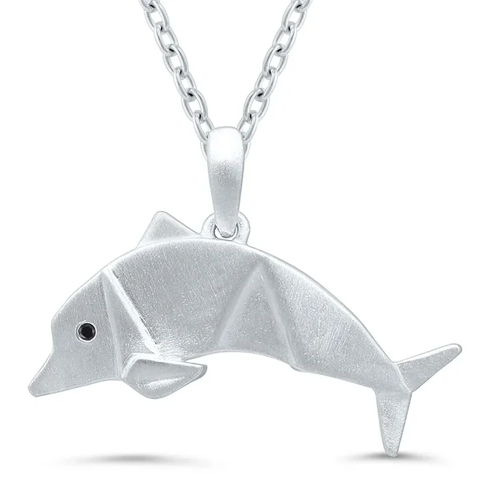 Origami Dolphin Pendant