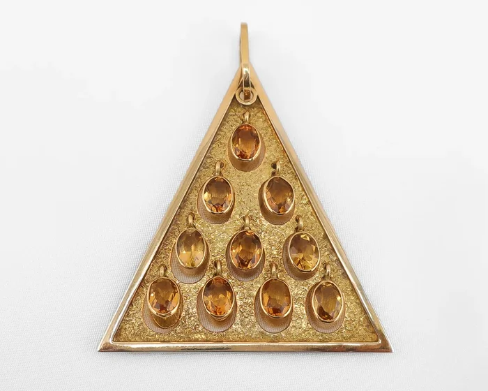 Oswaldo Guayasamin Triangle Citrine Pendant