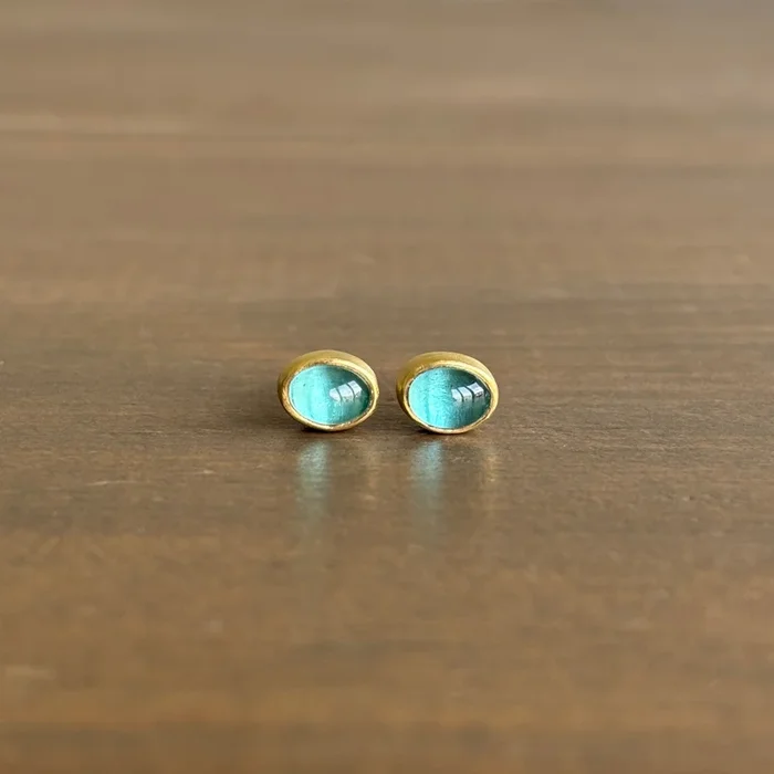 Oval Apatite Stud Earrings