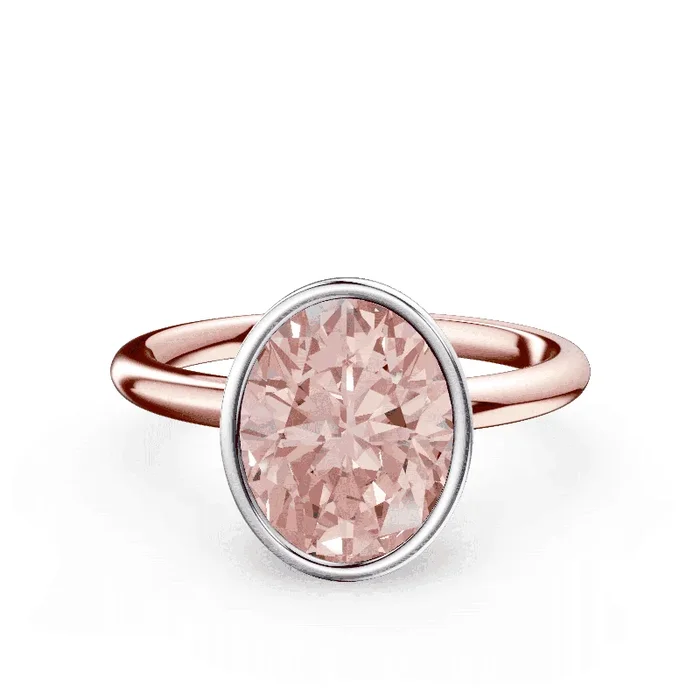 Oval Bezel Pink Diamond Ring