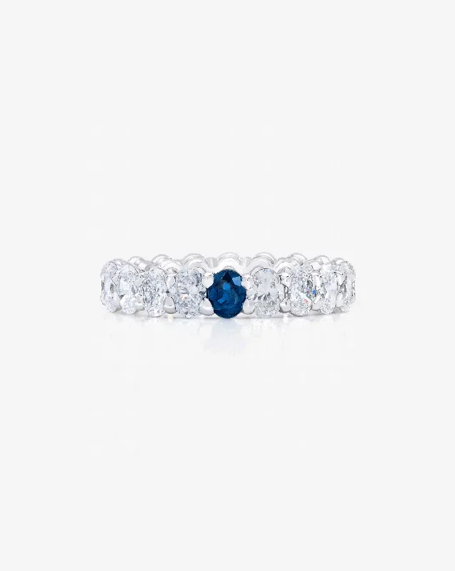 Oval Diamond and Birthstone Eternity Band