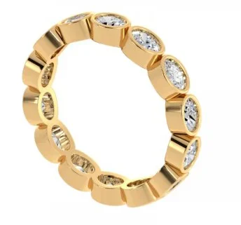 Oval East / West Bezel Set Eternity Band