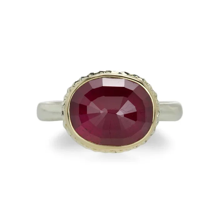 Oval Inverted African Ruby Ring