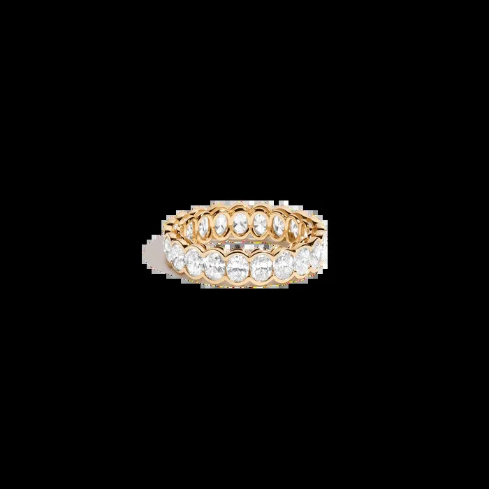 Oval Lab Grown Diamond Semi-Bezel Eternity Ring