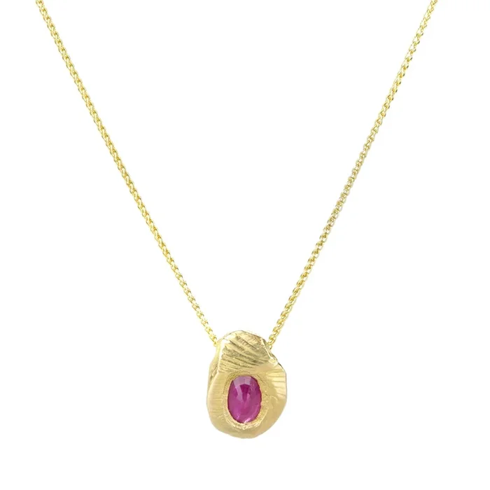 Oval Ruby Pendant Necklace