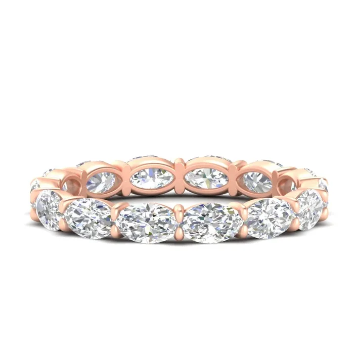 Oval Shape 5 Carat Sideways Diamond Band