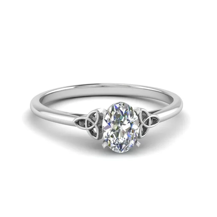Oval Shaped Celtic Solitaire Engagement Ring
