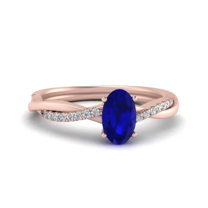 Oval Shaped Gemstone Delicate Engagement Ring