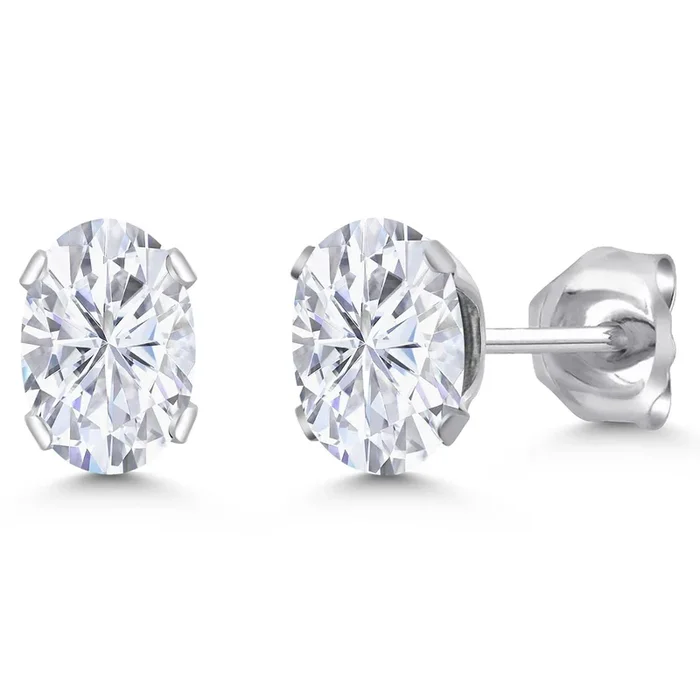 Oval Stud Earrings For Women Men | 925 Sterling Silver | Oval 6X4MM Gemstone Birthstone | Fine Jewelry for Her Him Mom Dad Wife