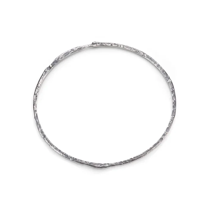 Oxidized Silver Single Twig Bangle