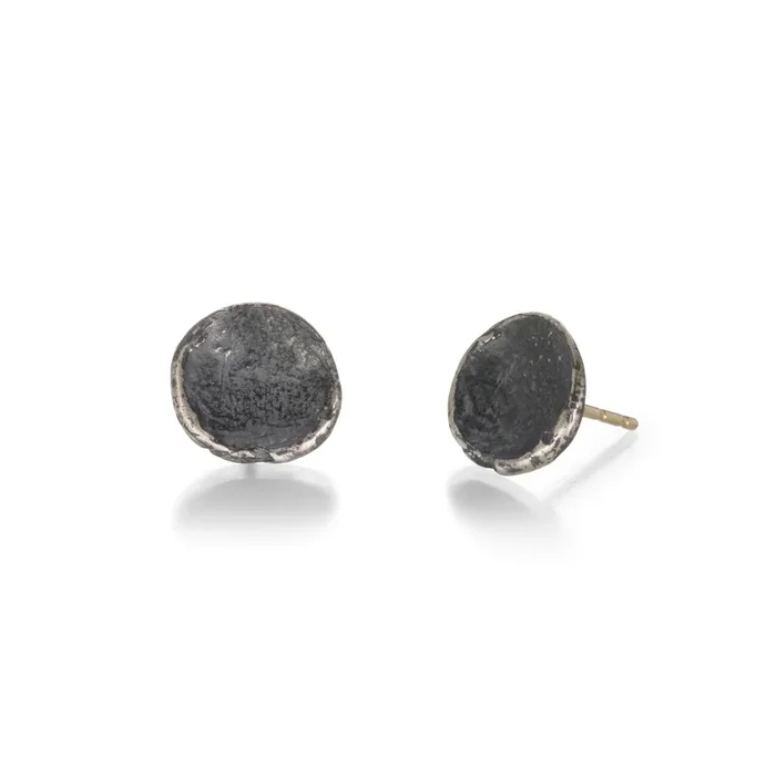 Oxidized Sterling Silver Anemone Studs