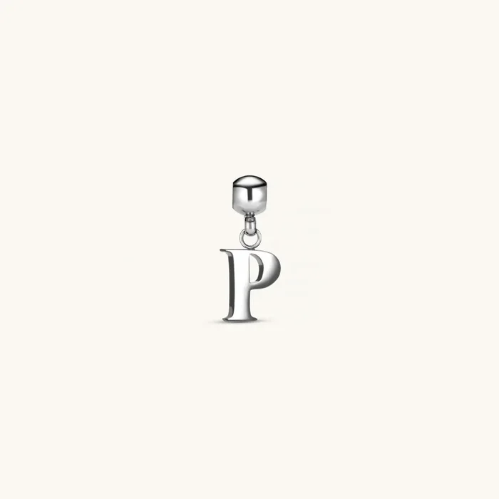 P Classic Initial Charm Silver