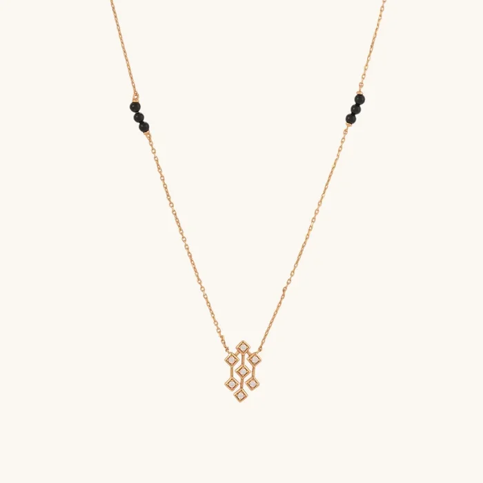 Padma Diamond Mangalsutra | BIS Hallmarked | 18k Gold Vermeil